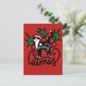Weihnachts-Smoking-Katze Postkarte (Stehend Vorderseite)