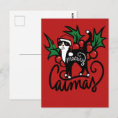 Weihnachts-Smoking-Katze Postkarte (Vorne/Hinten)