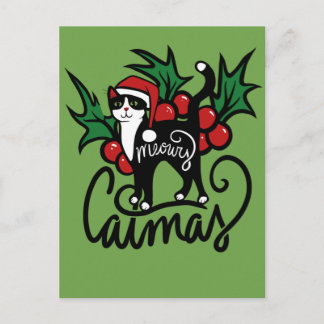 Weihnachts-Smoking-Katze Postkarte