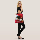 Weihnachts-Smokingkatze mit Santa-Hut Tasche (Am Model)