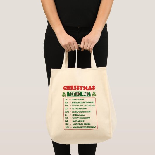 Weihnachts-SMS-Code  Tragetasche (Vorderseite (Produkt))
