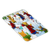 Weihnachts-Snowball-Kampf Katzen-Magnet Magnet (Rechte Seite)