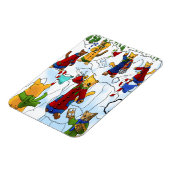 Weihnachts-Snowball-Kampf Katzen-Magnet Magnet (Linke Seite)