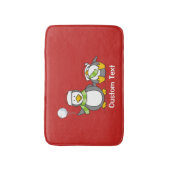 Weihnachts-Snowballpinguine Badematte (Vorderseite Vertikal)