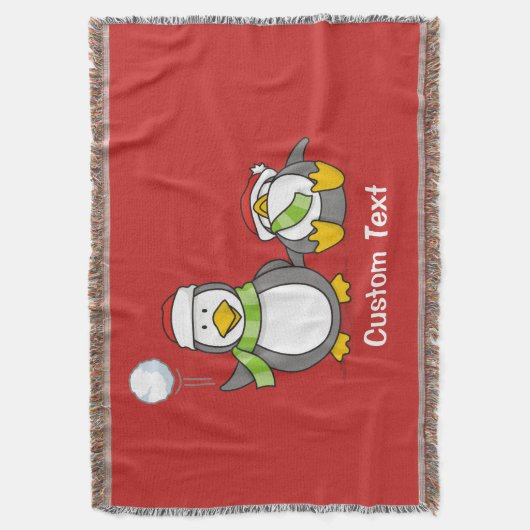 Weihnachts-Snowballpinguine Decke (Vorderseite Vertikal)