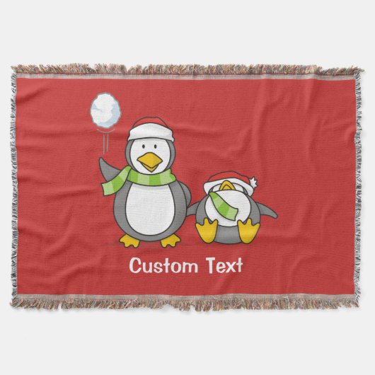 Weihnachts-Snowballpinguine Decke (Vorderseite)