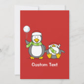 Weihnachts-Snowballpinguine Einladung (Vorderseite)