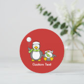 Weihnachts-Snowballpinguine Einladung (Stehend Vorderseite)