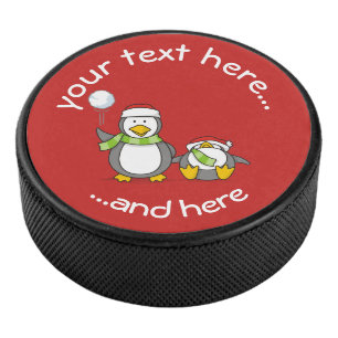 Weihnachts-Snowballpinguine Eishockey Puck