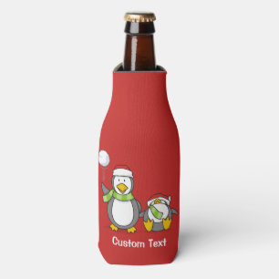 Weihnachts-Snowballpinguine Flaschenkühler