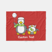 Weihnachts-Snowballpinguine Fleecedecke (Vorderseite (Horizontal))