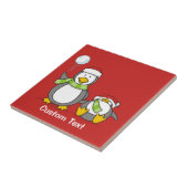 Weihnachts-Snowballpinguine Fliese (Seite)