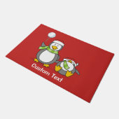Weihnachts-Snowballpinguine Fußmatte (Schrägansicht)