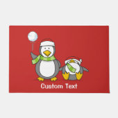 Weihnachts-Snowballpinguine Fußmatte (Vorderseite)