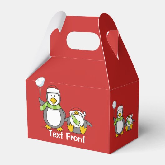 Weihnachts-Snowballpinguine Geschenkschachtel (Vorderseite)