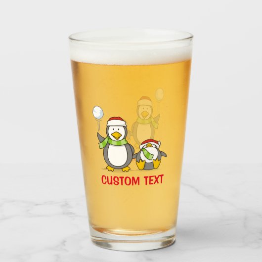 Weihnachts-Snowballpinguine Glas (Vorne (Gefüllt))