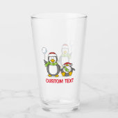 Weihnachts-Snowballpinguine Glas (Vorderseite)