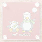Weihnachts-Snowballpinguine Glasuntersetzer (Rückseite)