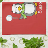 Weihnachts-Snowballpinguine Handtuch (Gefaltet)