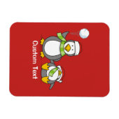 Weihnachts-Snowballpinguine Magnet (Horizontal)