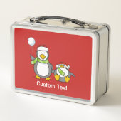 Weihnachts-Snowballpinguine Metall Lunch Box (Rückseite)