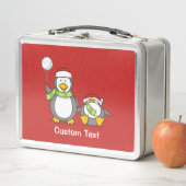 Weihnachts-Snowballpinguine Metall Lunch Box (Beispiel)