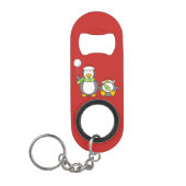 Weihnachts-Snowballpinguine Mini Flaschenöffner (Vorderseite)
