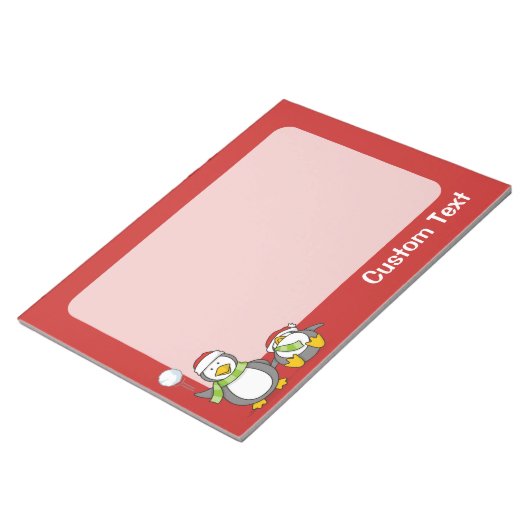 Weihnachts-Snowballpinguine Notizblock (angewinkelt)