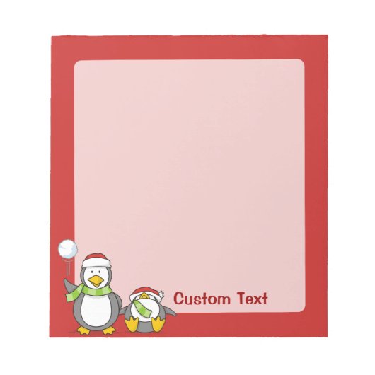 Weihnachts-Snowballpinguine Notizblock (Vorderseite)