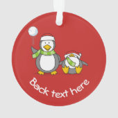 Weihnachts-Snowballpinguine Ornament (Rückseite)
