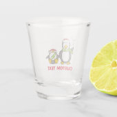 Weihnachts-Snowballpinguine Schnapsglas (Rückseite)