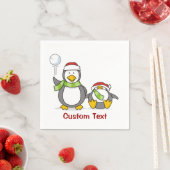 Weihnachts-Snowballpinguine Serviette (Beispiel)