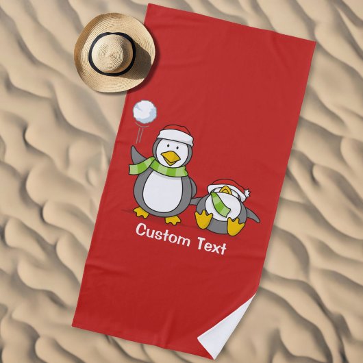Weihnachts-Snowballpinguine Strandtuch