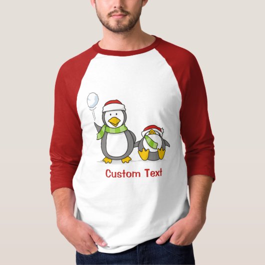 Weihnachts-Snowballpinguine T-Shirt (Vorderseite)