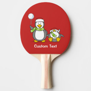 Weihnachts-Snowballpinguine Tischtennis Schläger