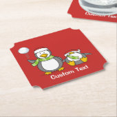 Weihnachts-Snowballpinguine Untersetzer (angewinkelt)