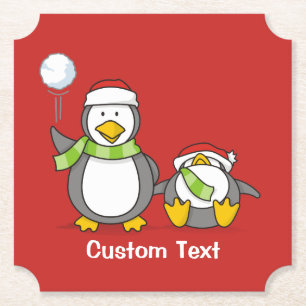 Weihnachts-Snowballpinguine Untersetzer