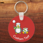 Weihnachts-Snowballspiel Pinguine-Schlüsselanhänge Schlüsselanhänger (Vorderseite)