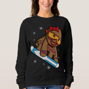 Weihnachts-Snowboarding Gingerbread Girl Sweatshirt
