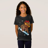 Weihnachts-Snowboarding Gingerbread Girl T-Shirt (Vorne ganz)