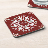 Weihnachts-Snowflakdesign Getränkeuntersetzer (Linke Seite)