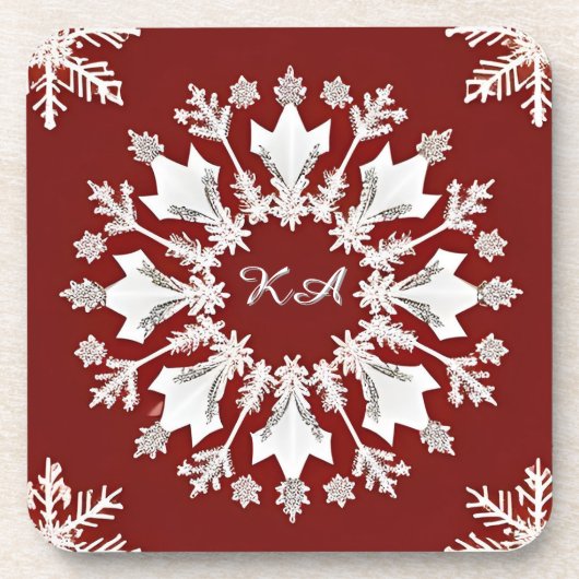 Weihnachts-Snowflakdesign Getränkeuntersetzer (Vorderseite)