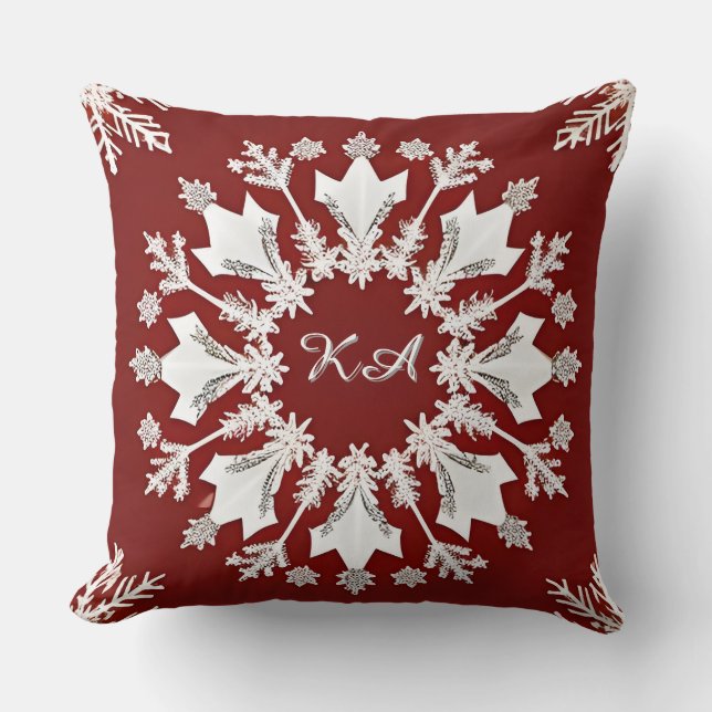 Weihnachts-Snowflakdesign Kissen (Vorderseite)