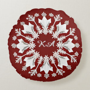 Weihnachts-Snowflakdesign Rundes Kissen