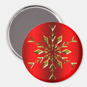 Weihnachts-Snowflake aus Gold zu Weihnachten Magnet (Vorderseite/Rückseite)