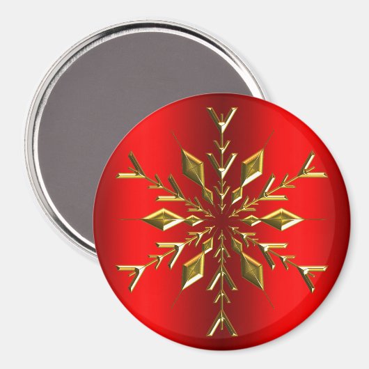 Weihnachts-Snowflake aus Gold zu Weihnachten Magnet (Vorderseite/Rückseite)