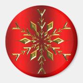 Weihnachts-Snowflake aus Gold zu Weihnachten Magnet (Vorne)