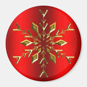 Weihnachts-Snowflake aus Gold zu Weihnachten Magnet
