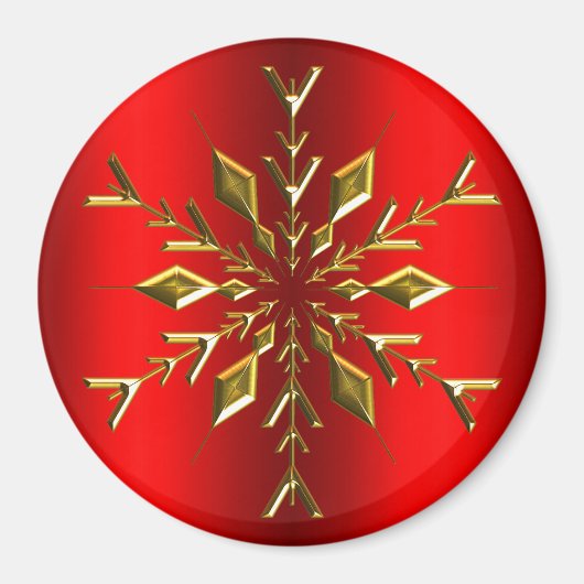 Weihnachts-Snowflake aus Gold zu Weihnachten Magnet (Vorne)