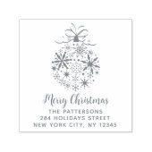 Weihnachts-Snowflake Bauble Name Rücksendeadresse Permastempel (Design)